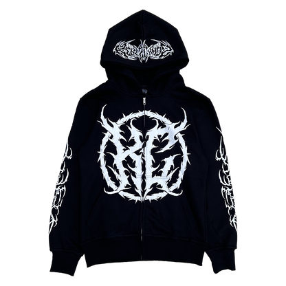 "Before Chaos" Zip-up Black